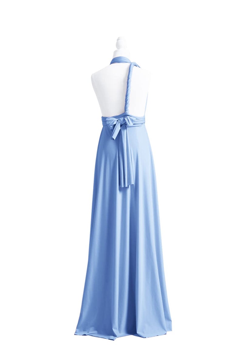 72styles Women's Bridesmaid Dresses Long Convertible Infinity Wrap One Shoulder Weeding Evening Gown Party Maxi Dress Dusty Blue - Image 3